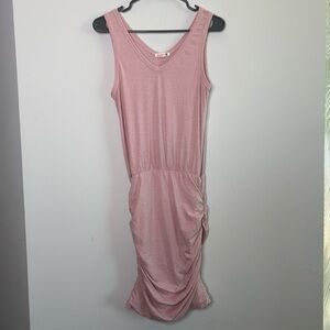 Sundry Pale Pink Ruched Tank Dress Size 2 Summer Vacation Resortwear